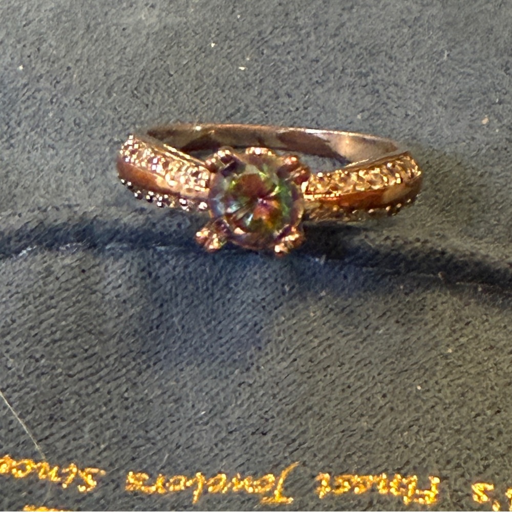 Na Hakku boutique Mystic topaz  in sterling setting w/ gold accent & diamonds